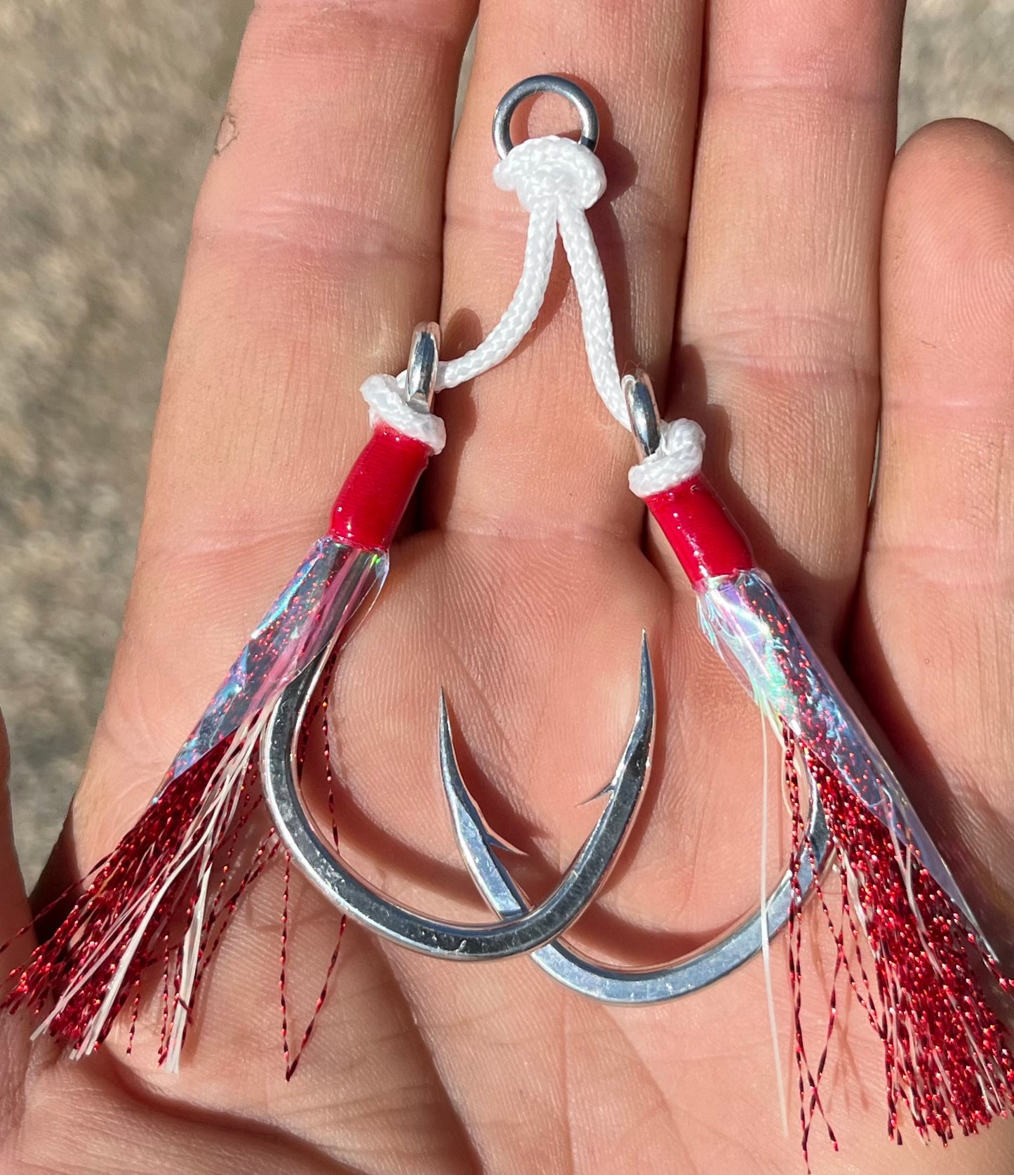 7/0 Assist Hooks –  Red  Flash