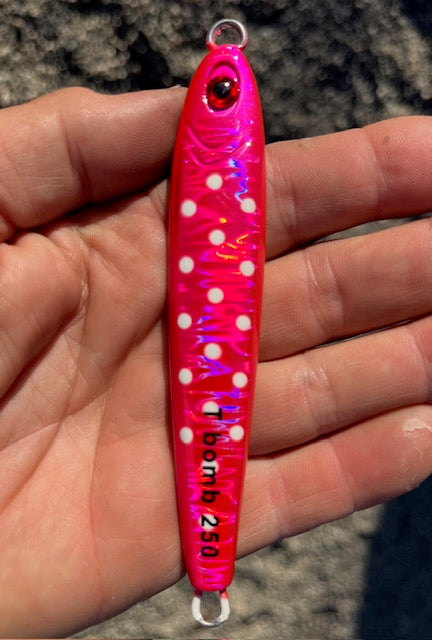 250 Gram Hot Pink Dot Tungsten Bomb  With Glow Dots